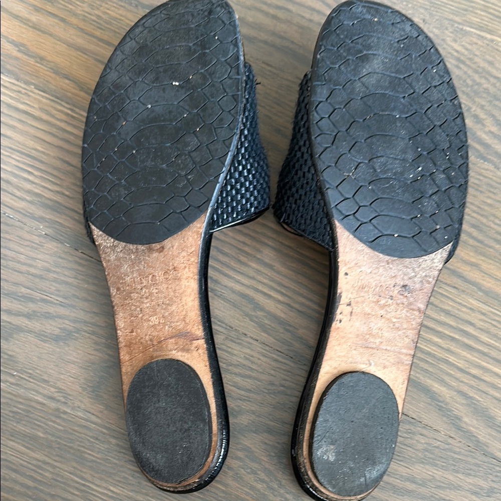 Jimmy Choo Black Textured Slide Sandals - Picture 7 of 7